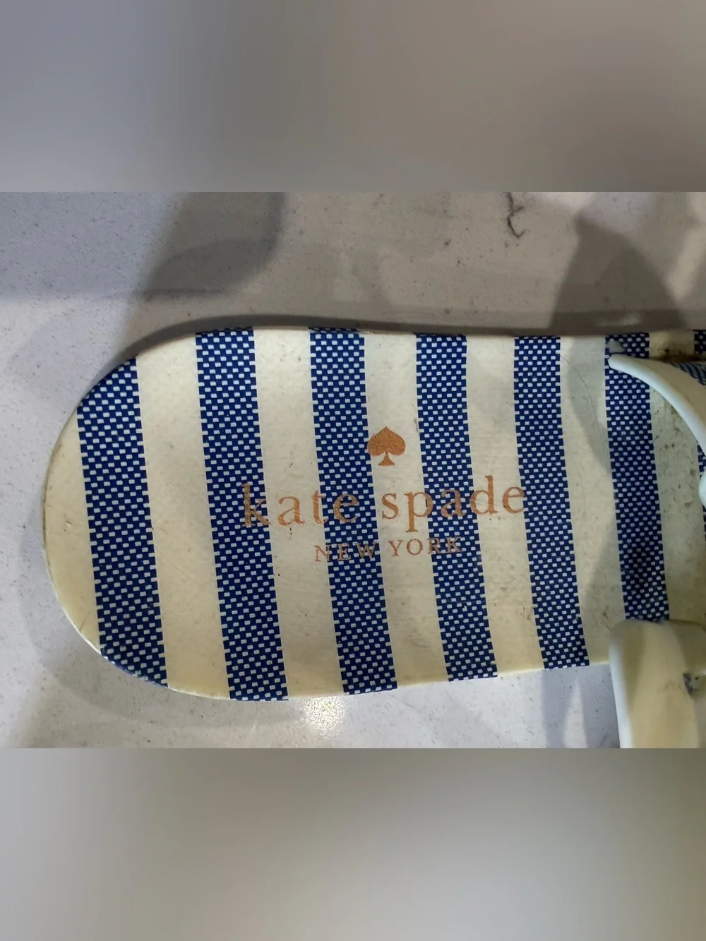 Kate Spade Blue Striped Jelly Sandal - Size 10